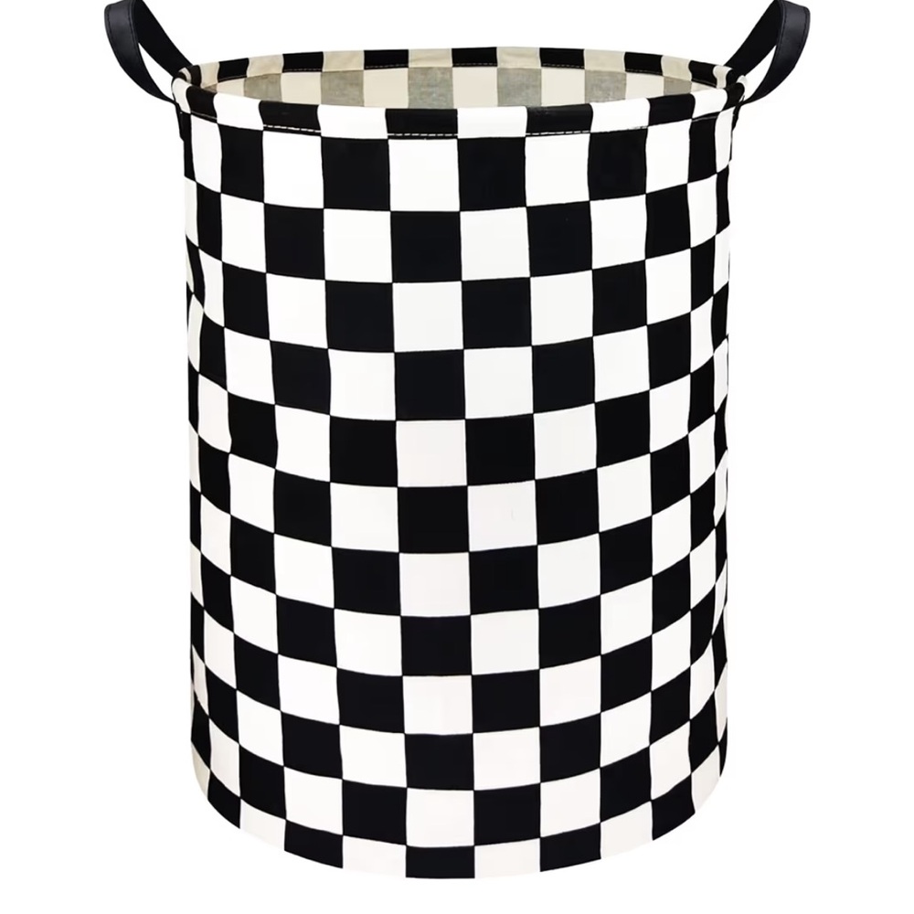 Checkerboard Black and White Storage Basket - Home Accents
